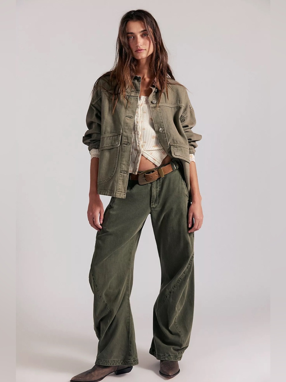 Free People Spotlight Washed Barrel Chinos